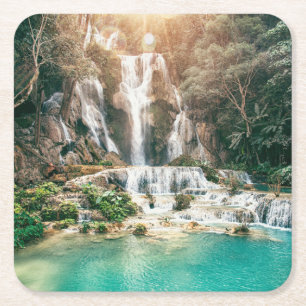 Kuang Si Falls Luang Prabang Rechteckiger Pappuntersetzer