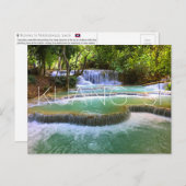 Kuang Si Wasserfälle, Laos Postcard Postkarte (Vorne/Hinten)