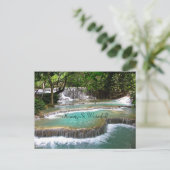 Kuang Si Waterfall, Natur, Postkarte (Stehend Vorderseite)