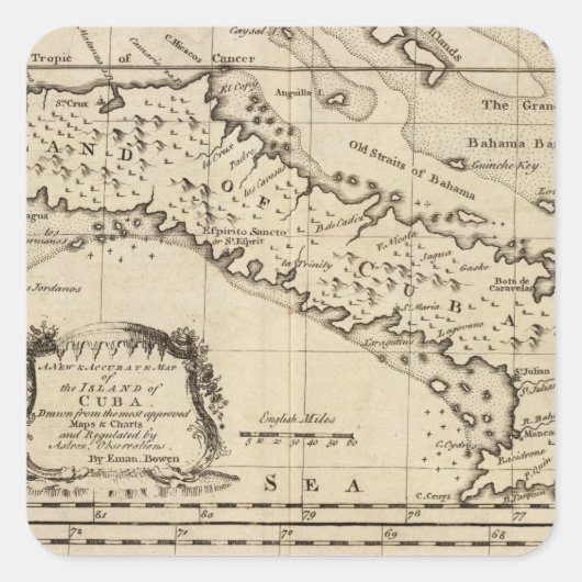 Kuba 3 quadratischer aufkleber (Vorderseite)
