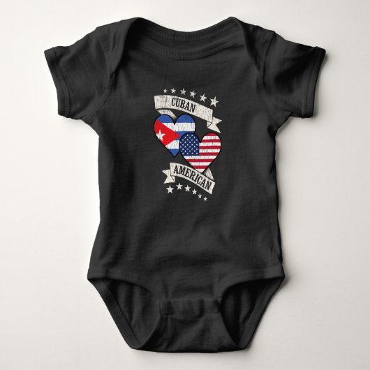 Kuba American Heart Flags Kuba Amerika Baby Strampler (Vorderseite)