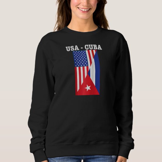 Kuba-Amerikanische Flagge Kuba Libre mit amerikani Sweatshirt (Vorderseite)