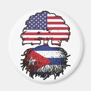 Kuba-Amerikanische Tree-Roots-Flagge Magnet