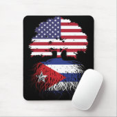 Kuba-Amerikanische Tree-Roots-Flagge Mousepad (Mit Mouse)