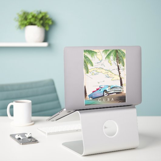 Kuba Aufkleber (Laptop auf Schreibtisch)