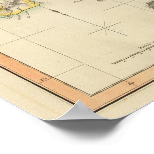 Kuba, Bahama I, Bermudas Poster (Ecke)