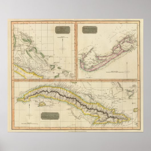 Kuba, Bahama I, Bermudas Poster (Vorne)