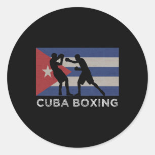Kuba Boxer National Cuba Flag Boxing Gloves Graph Runder Aufkleber
