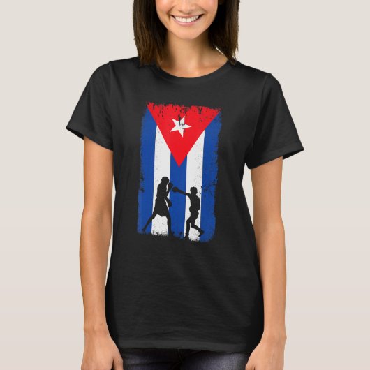 Kuba-Boxing-Kuba-Flagge T-Shirt (Vorderseite)