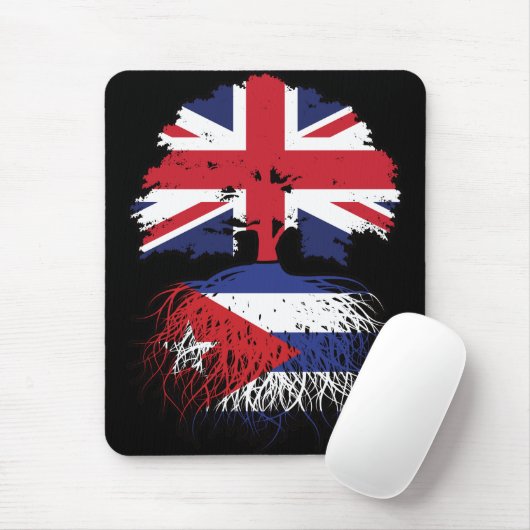 Kuba - Britisch-UK-Tree-Roots-Flagge Mousepad (Mit Mouse)
