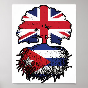 Kuba - Britisch-UK-Tree-Roots-Flagge Poster