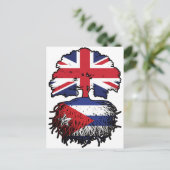 Kuba - Britisch-UK-Tree-Roots-Flagge Postkarte (Stehend Vorderseite)