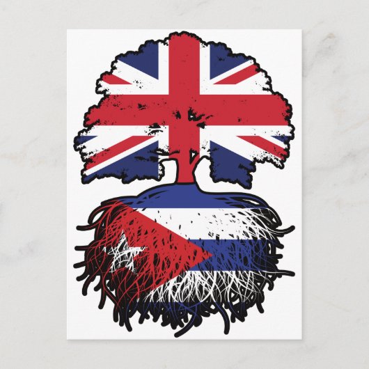 Kuba - Britisch-UK-Tree-Roots-Flagge Postkarte (Vorderseite)