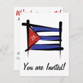 Kuba-Brush-Fahne Einladung (Vorne/Hinten)