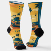 Kuba Car Illustration Socken (Gewinkelt)