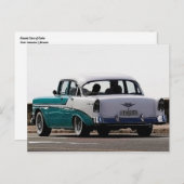 Kuba Classic Cars Zwei-Tone-Türkis-Postkarte Postkarte (Vorne/Hinten)