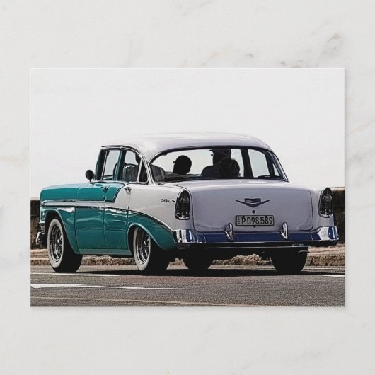 Kuba Classic Cars Zwei-Tone-Türkis-Postkarte Postkarte (Vorderseite)