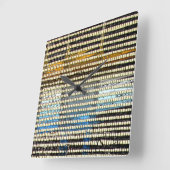 Kuba Cloth Print  Quadratische Wanduhr (Winkel)