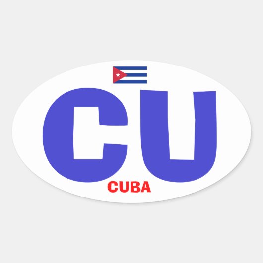 Kuba* CU Oval Sticker im europäischen Stil (Vorderseite)
