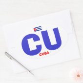 Kuba* CU Oval Sticker im europäischen Stil (Umschlag)