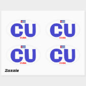 Kuba* CU Oval Sticker im europäischen Stil (Blatt)