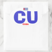 Kuba* CU Oval Sticker im europäischen Stil (Tasche)