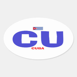 Kuba* CU Oval Sticker im europäischen Stil