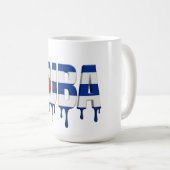 Kuba-Drip-Text | Design mit karibischer Flagge | F Kaffeetasse (VorderseiteRechts)
