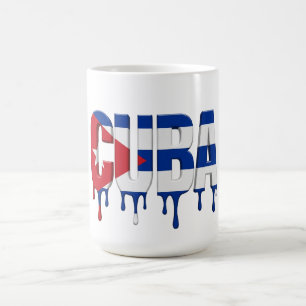 Kuba-Drip-Text Karibisches-Flagge-Design Fan Kaffeetasse