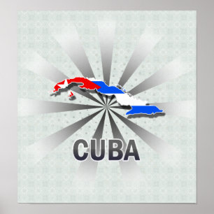 Kuba Flag Map 2.0 Poster