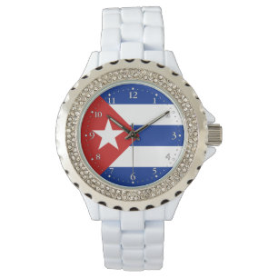 Kuba-Flagge Armbanduhr