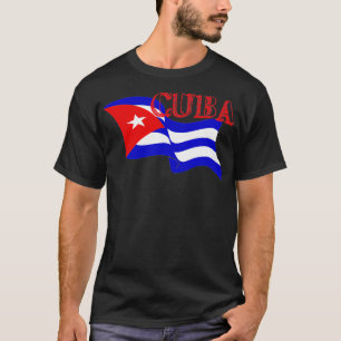 Kuba Flagge Bandera Windy Word Art T-Shirt