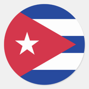 Kuba-Flagge CU Runder Aufkleber