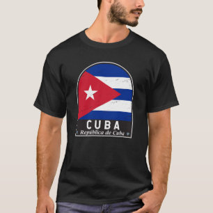 Kuba Flagge Emblem Abgenutzt Vintage T-Shirt