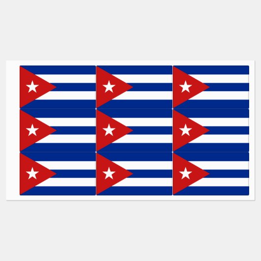 Kuba-Flagge Etiketten (Blatt)