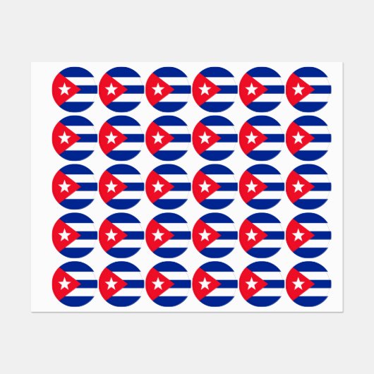 Kuba-Flagge Etiketten (Blatt)