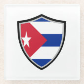 Kuba-Flagge Glasuntersetzer (Vorderseite)