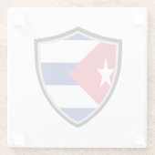 Kuba-Flagge Glasuntersetzer (Rückseite)