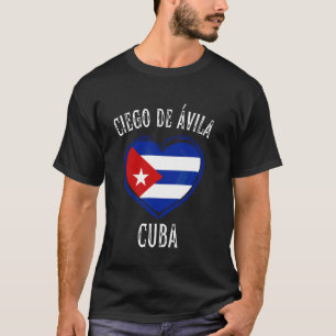 Kuba-Flagge Herz Ciego De Avila Stadt T-Shirt
