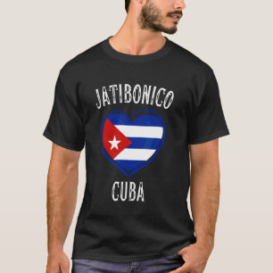 Kuba-Flagge Herz Jatibonico Stadt T-Shirt