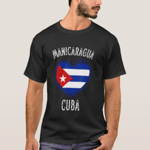 Kuba-Flagge Herz Manicaragua Stadt T-Shirt