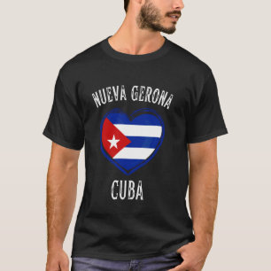 Kuba-Flagge Herz Nueva Gerona Stadt T-Shirt
