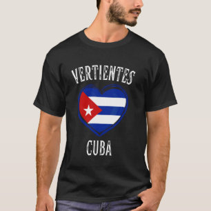 Kuba-Flagge Herz Vertientes Stadt T-Shirt