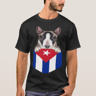 Kuba-Flagge Miniatur Bull Terrier Hund in der Tasc T-Shirt