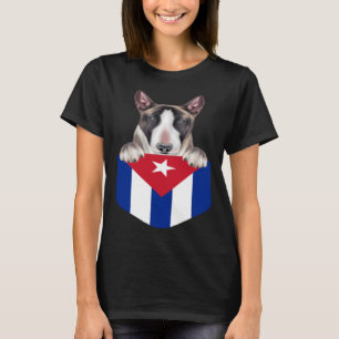 Kuba-Flagge Miniatur-Bull-Terrier-Hund in Tasche T-Shirt