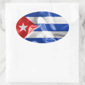 Kuba-Flagge Ovaler Aufkleber (Tasche)