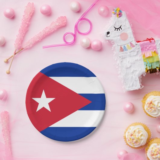 Kuba-Flagge Pappteller (Party)