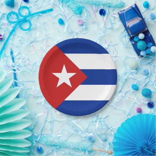 Kuba-Flagge Pappteller (Party)
