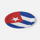 Kuba-Flagge Pappteller (Schrägansicht)