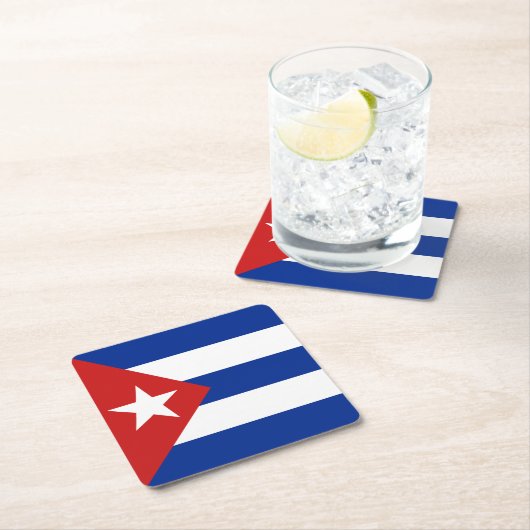 Kuba-Flagge Rechteckiger Pappuntersetzer (Vor Ort)